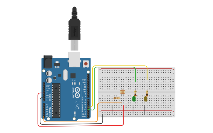 Circuit design LDR - Tinkercad