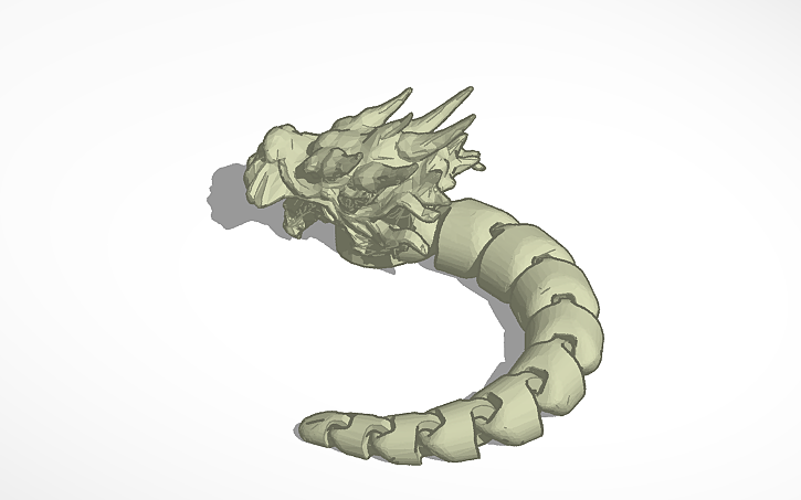 3D design Articulated dragon - Tinkercad