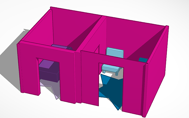 3D design 2 bedroom | Tinkercad
