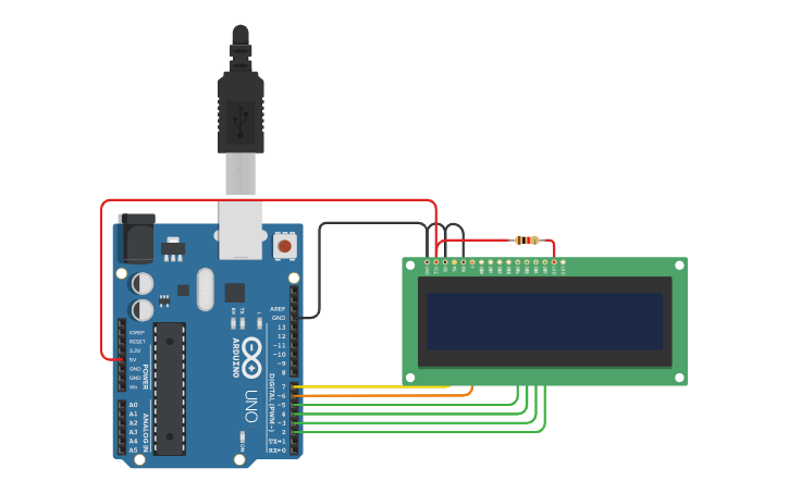Circuit design LiquidCrystal - IDE Arduino | Tinkercad