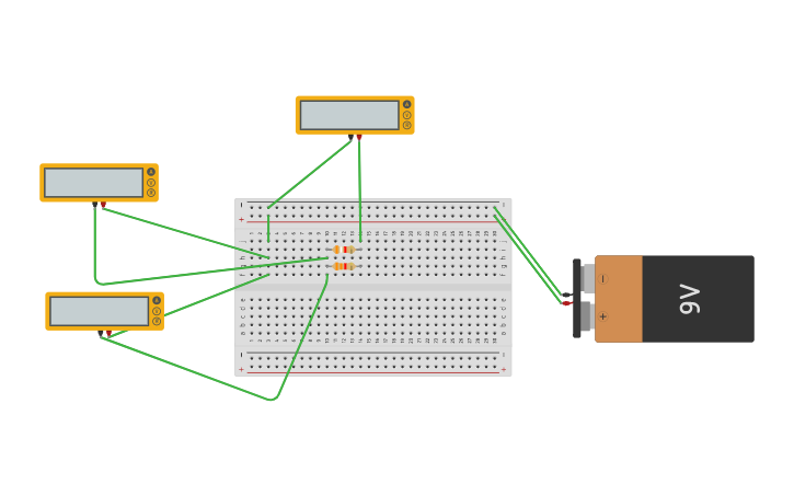 Circuit design P2EA RESISTENCIAS EN PARALELO Rubén Barrajón | Tinkercad