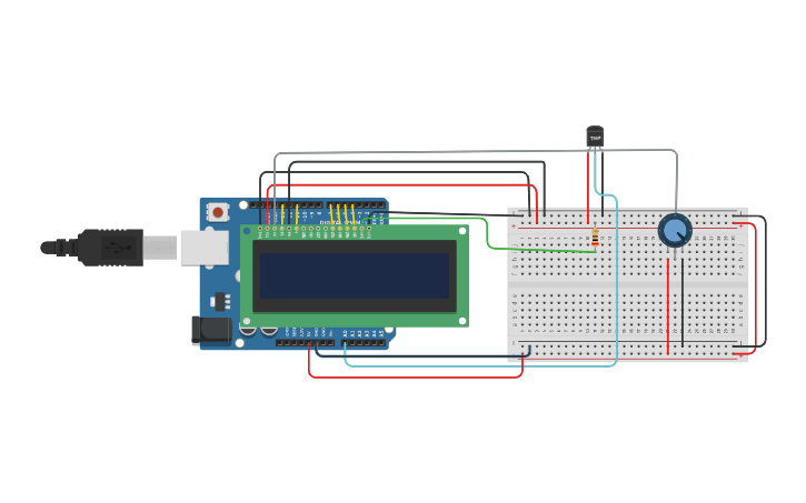 Circuit design Section01_Temperature Sensor With LCD Monitor - Tinkercad