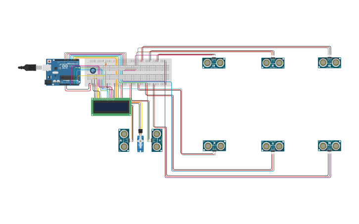 Circuit design Smart Parking System - Tinkercad