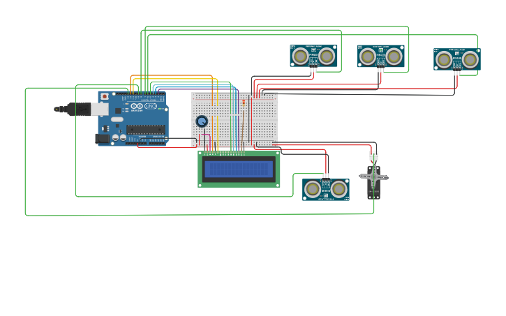 Circuit Design Smart Car Parking System - Tinkercad