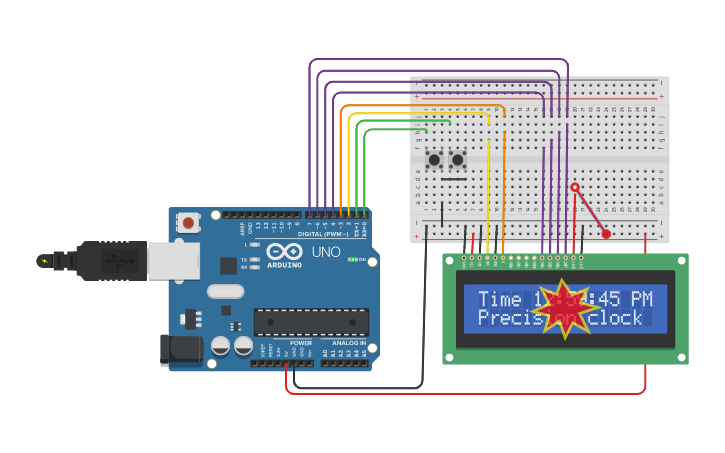 Circuit design Digital Clock - Tinkercad