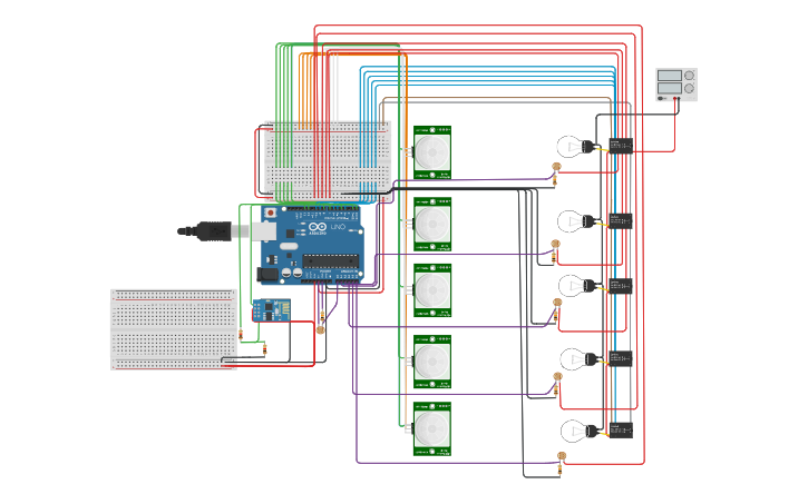 Circuit design Copy of Project Street Lights | Tinkercad