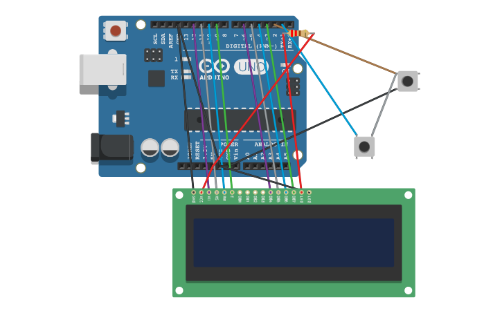 Circuit design Copy of arduino-LCD-game - Tinkercad