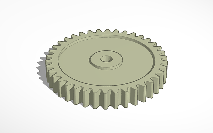 3D design 38 teeth gear - Tinkercad