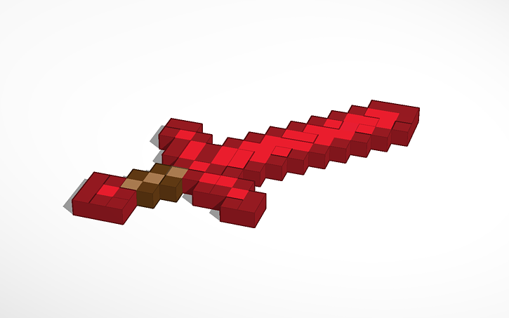 3D design Minecraft Ruby Sword | Tinkercad
