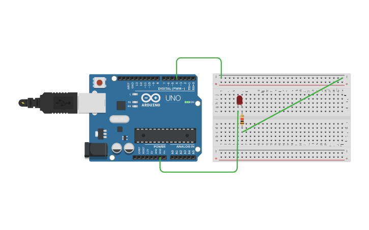 Circuit design LED Blinking with arduino - Tinkercad