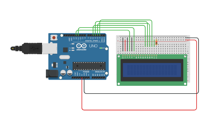 Circuit design Arduino with LED interface - Tinkercad