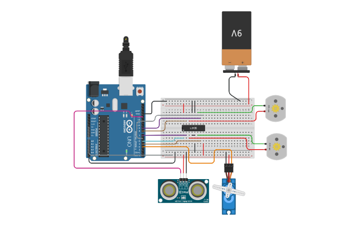 Circuit design Bluetooth Based Car - Tinkercad