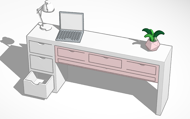 Modern Tinker 3D design Modern Desk - Tinkercad