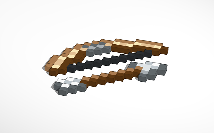 3D design minecraft bow - Tinkercad