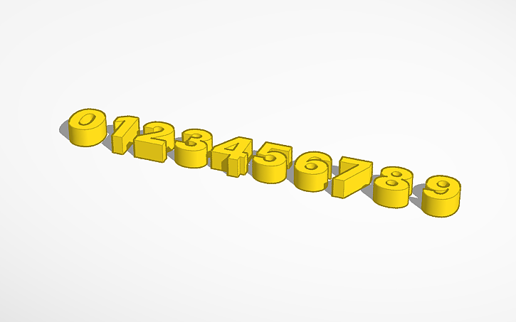3D design HD Numbers 0-9 - Tinkercad