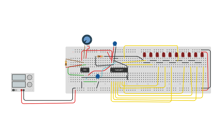 Circuit design 10 sequential - Tinkercad