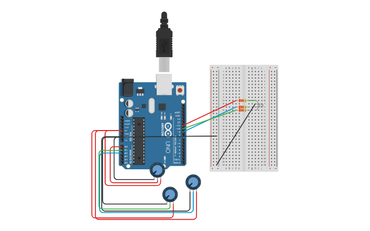 Circuit design led rgb 2 | Tinkercad