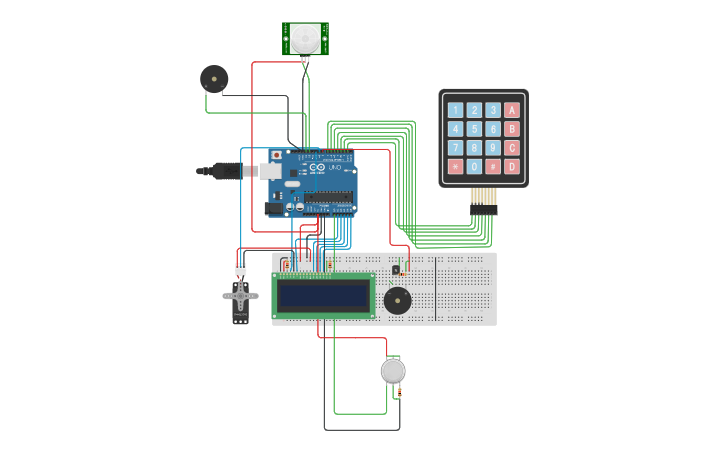 Circuit design Door Lock Security System - Tinkercad