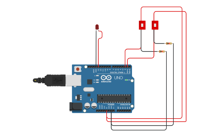 Circuit design LED que se enciende con dos pulsadores (Función OR ...