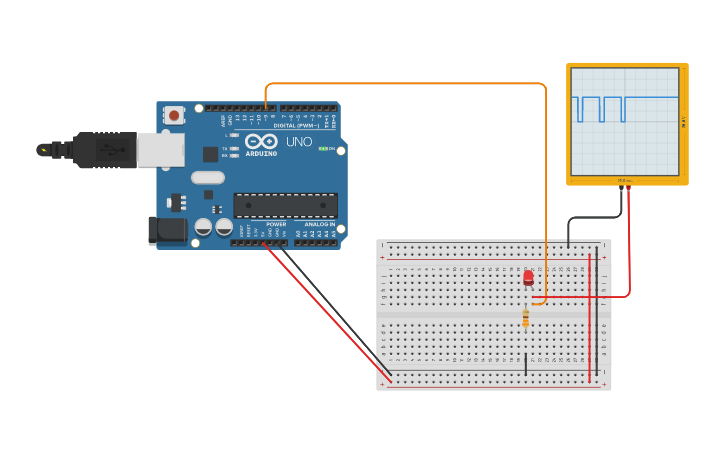 Circuit design PWM con Osciloscopio - Tinkercad