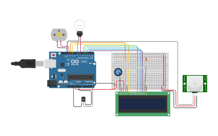 Circuit design Home Automation by Arduino (Mini Project) | Tinkercad