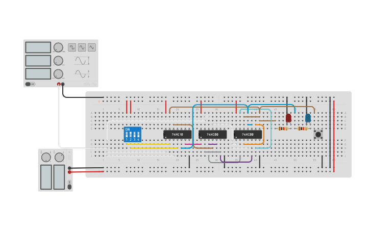 Circuit design MASTER SLAVE FF | Tinkercad