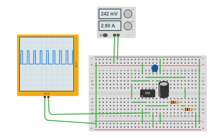 Circuit design 555 Timer Circuit - Tinkercad