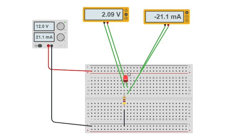 Circuit design Resistencia-led | Tinkercad