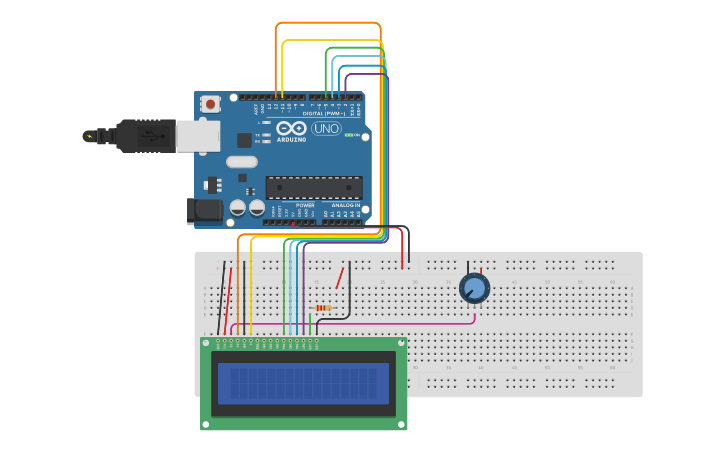 Circuit design DISPLAY CON LCD - 2 | Tinkercad