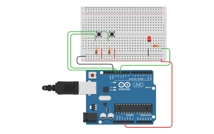 Circuit design log_nand | Tinkercad