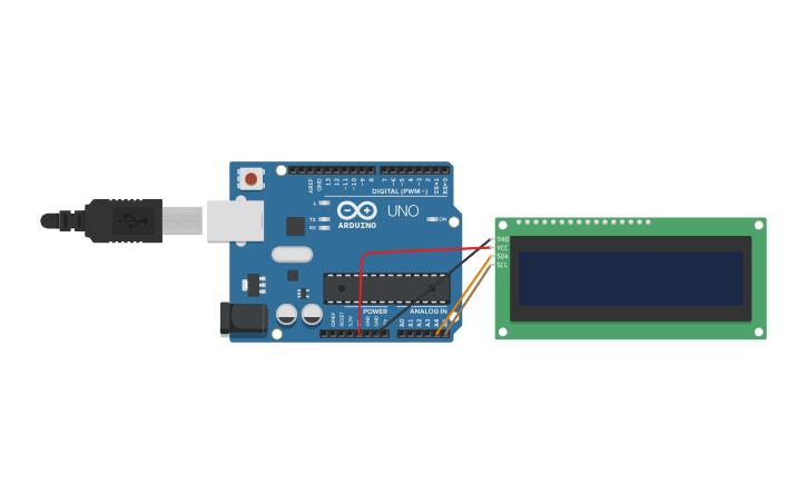 Circuit design LCD (I2C) - Tinkercad