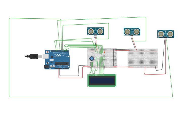 Circuit design Car parking - Tinkercad