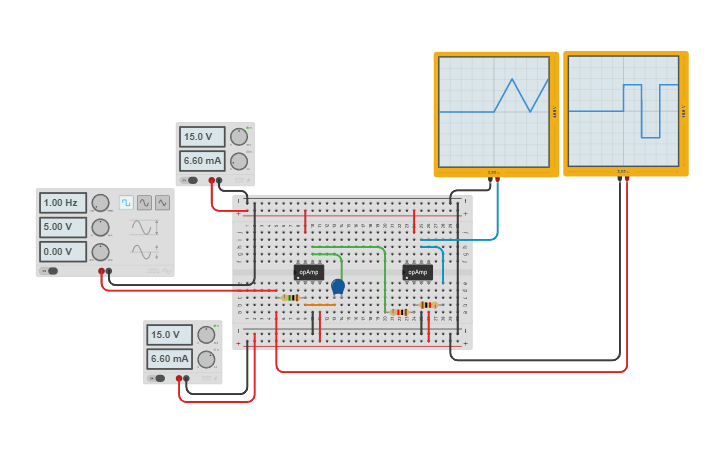 Circuit design Control Lab 1 - opAmp integrador inversor | Tinkercad