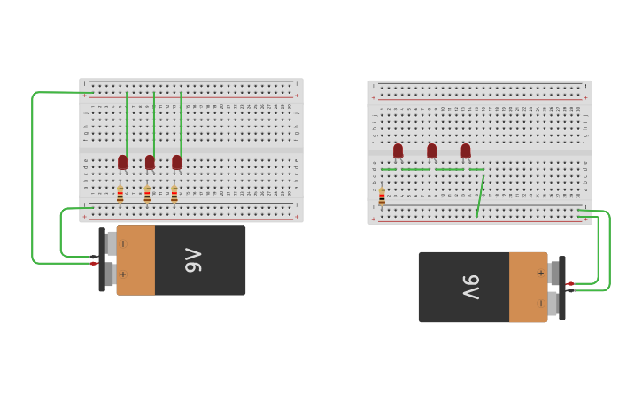 Circuit design 2 Led | Tinkercad