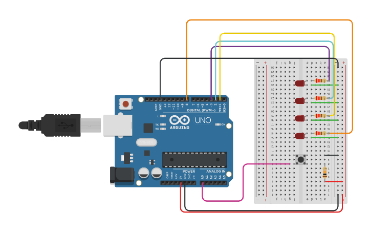 Circuit design Running Lights - Tinkercad