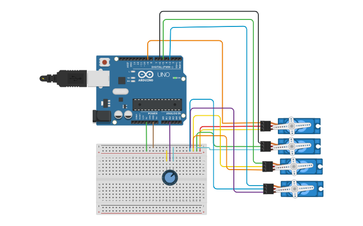 Circuit design Lab 12-3 Servo Motor - Tinkercad