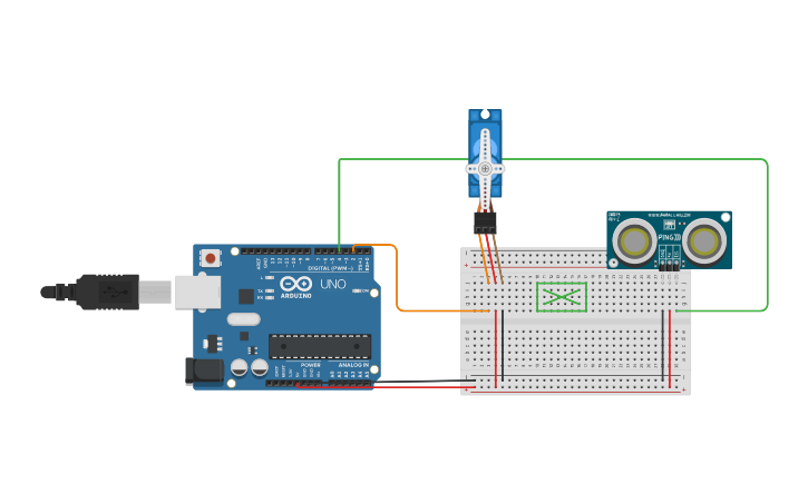 Circuit design Puerta automática. - Tinkercad