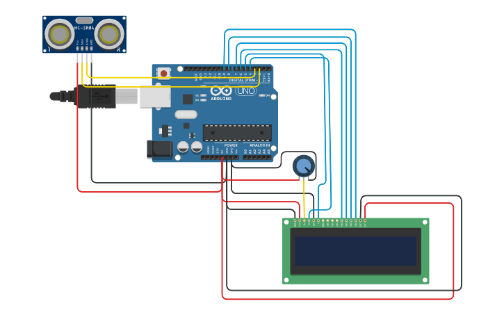 Circuit design Distance Detector | Tinkercad