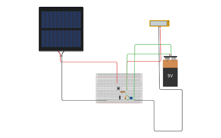 Circuit design Solar charger via Buck converter - Tinkercad