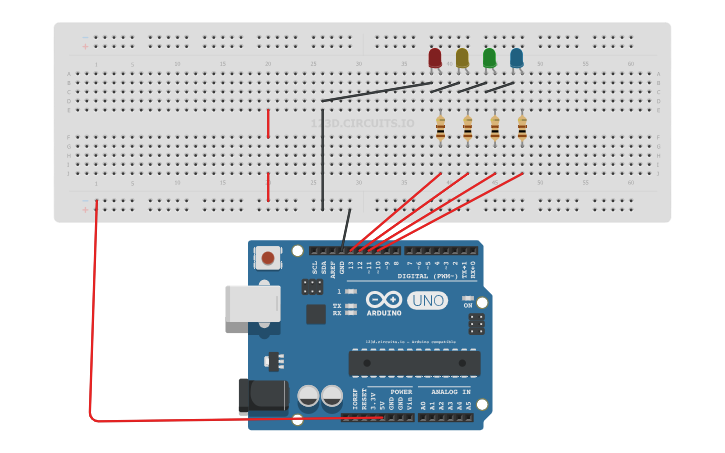 Circuit design Somador 4 Bits - Tinkercad