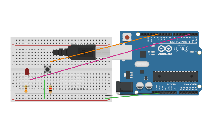 Circuit design Push Button | Tinkercad