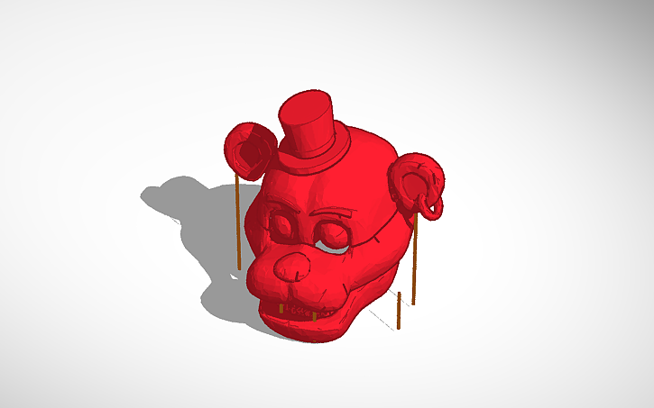 3D design Glamrock freddy head - Tinkercad