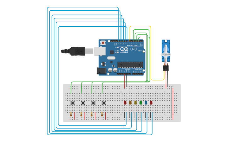 Circuit design LT7 Physical Computing Assessment - Tinkercad