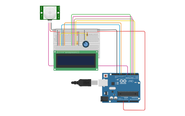 Circuit design LCD - Tinkercad