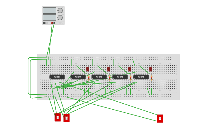 Circuit design Lab 8 Active Low Decoder | Tinkercad