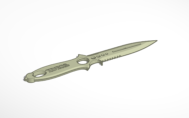 3D design cs:go knife keychain - Tinkercad