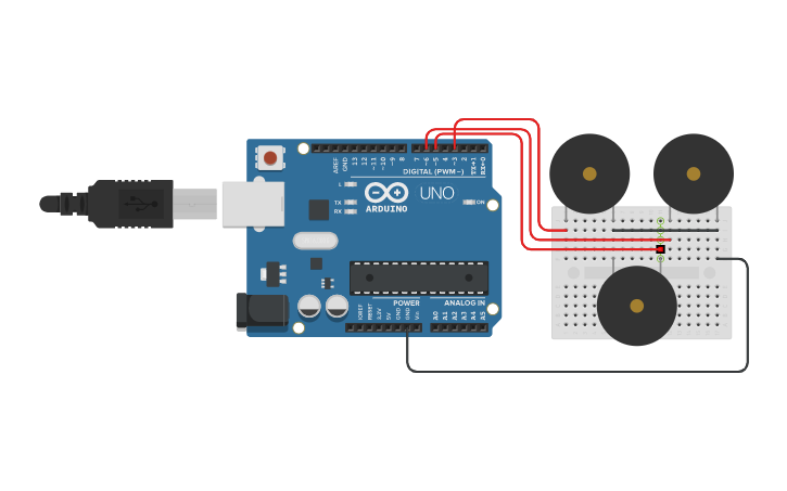 Circuit design Conditions and Buzzers | Tinkercad
