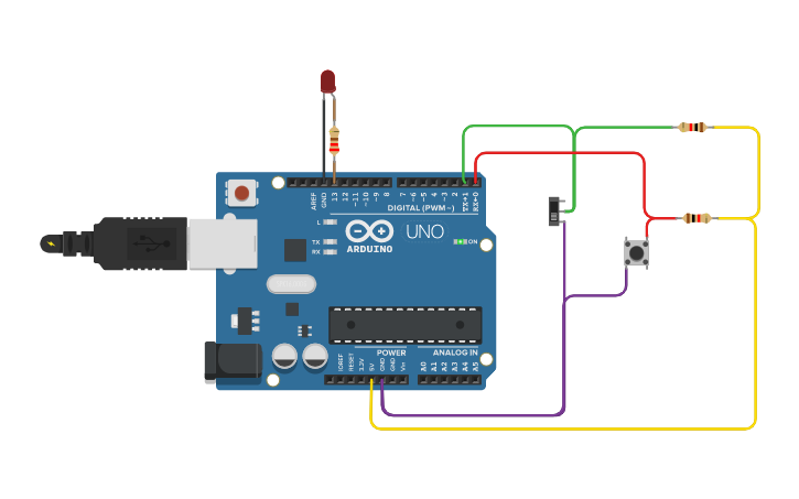 Circuit design Atividade - 2 Interruptores | Tinkercad