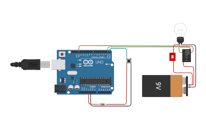 Circuit design Lampada com Interruptor e Arduino - Tinkercad