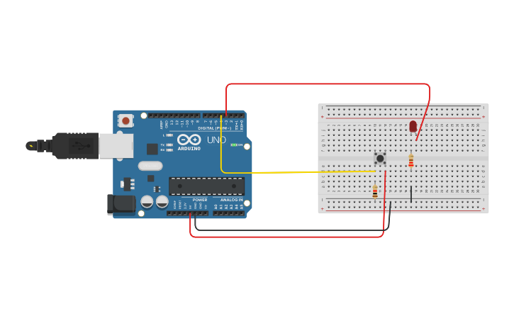 Circuit design Led y Pulsador FRANCISCO LÓPEZ 4ºC | Tinkercad